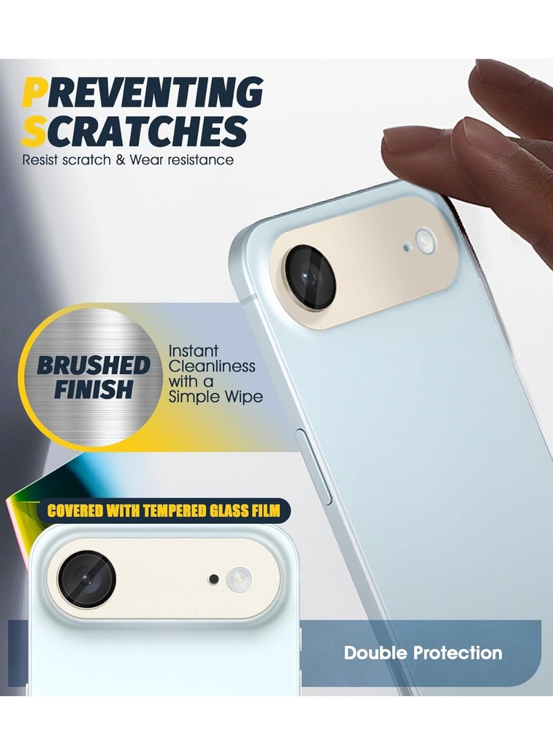 For iPhone Air Camera Lens Protector [Drop Protection] [Full Coverage] [3D Metal] [Case Friendly] Tempered Glass Camera Cover — Gold - Image 2