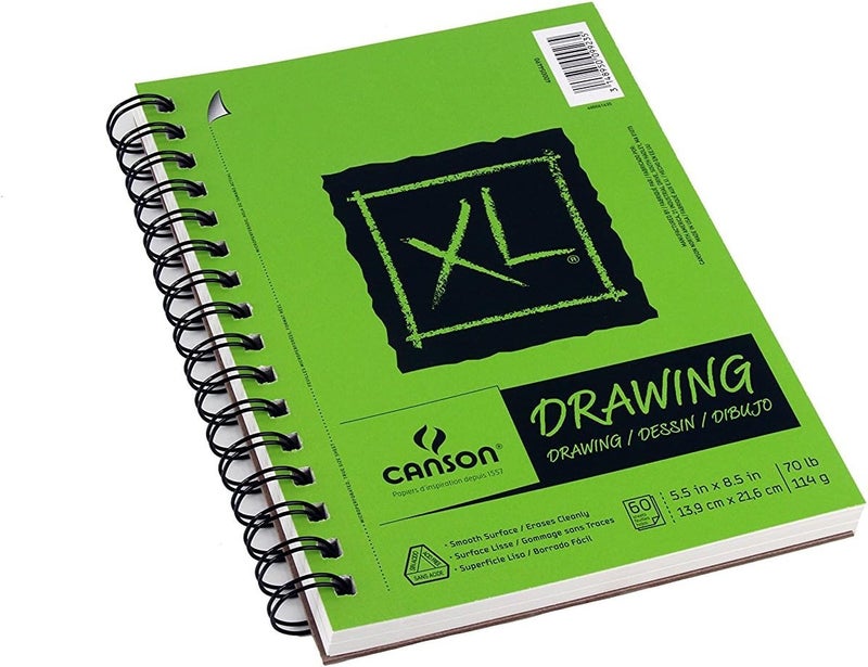 Canson XL Series Drawing Paper Wirebound Pad 55x85 inches 60 Sheets 70lb114g  Artist Paper for Adults and Students  Charcoal Colored Pencil Ink Pastel Marker - Image 2