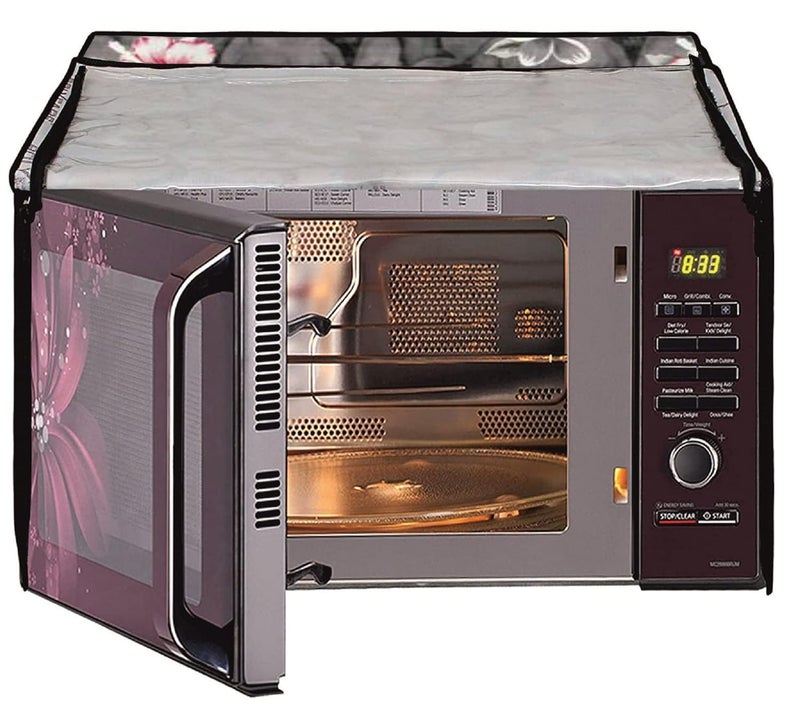 Anush Marino Anush Marino PVC Microwave Oven Cover for LG 28L MC2846SL Convection Full Closure Top Attractive Decorative Modern Digital Prints Dustproof Water Resistant Oven Covers Kitchen AppliancesGrey  - Image 3