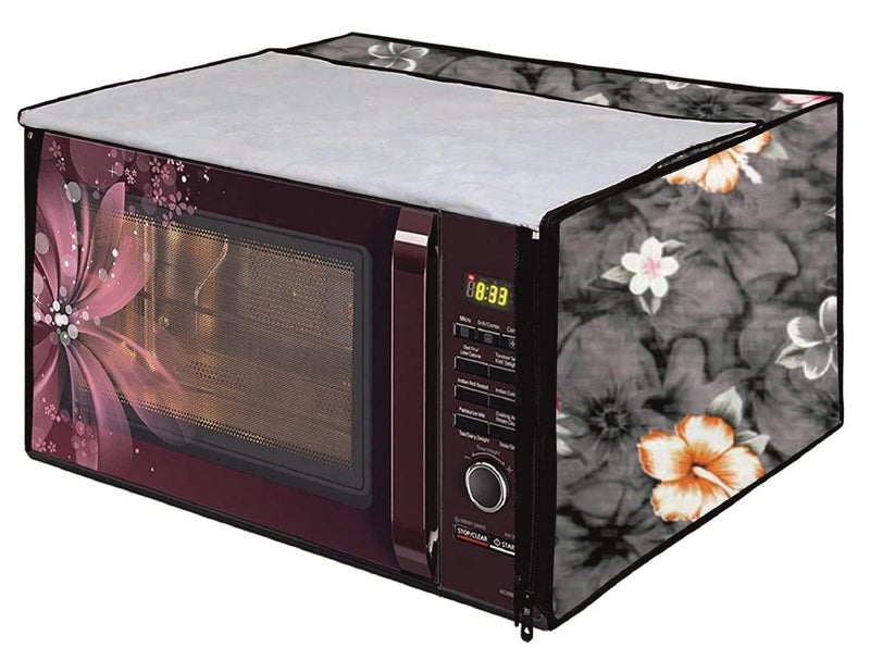 Anush Marino Anush Marino PVC Microwave Oven Cover for LG 28L MC2846SL Convection Full Closure Top Attractive Decorative Modern Digital Prints Dustproof Water Resistant Oven Covers Kitchen AppliancesGrey  - Image 1