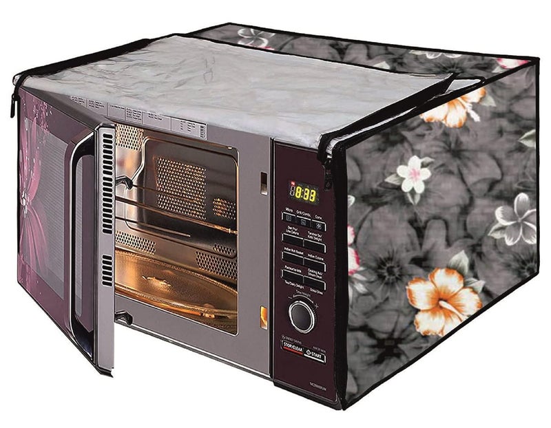 Anush Marino Anush Marino PVC Microwave Oven Cover for LG 28L MC2846SL Convection Full Closure Top Attractive Decorative Modern Digital Prints Dustproof Water Resistant Oven Covers Kitchen AppliancesGrey  - Image 2