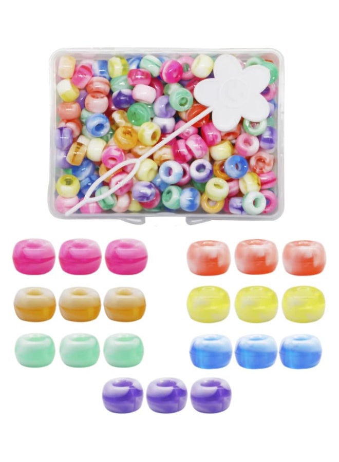 Hair Beads for Braids Girls, 8mm Big Hole Hair Beads for Girls, Acrylic Bonnie Beads for Hair Braids for Kids (3) - Image 1