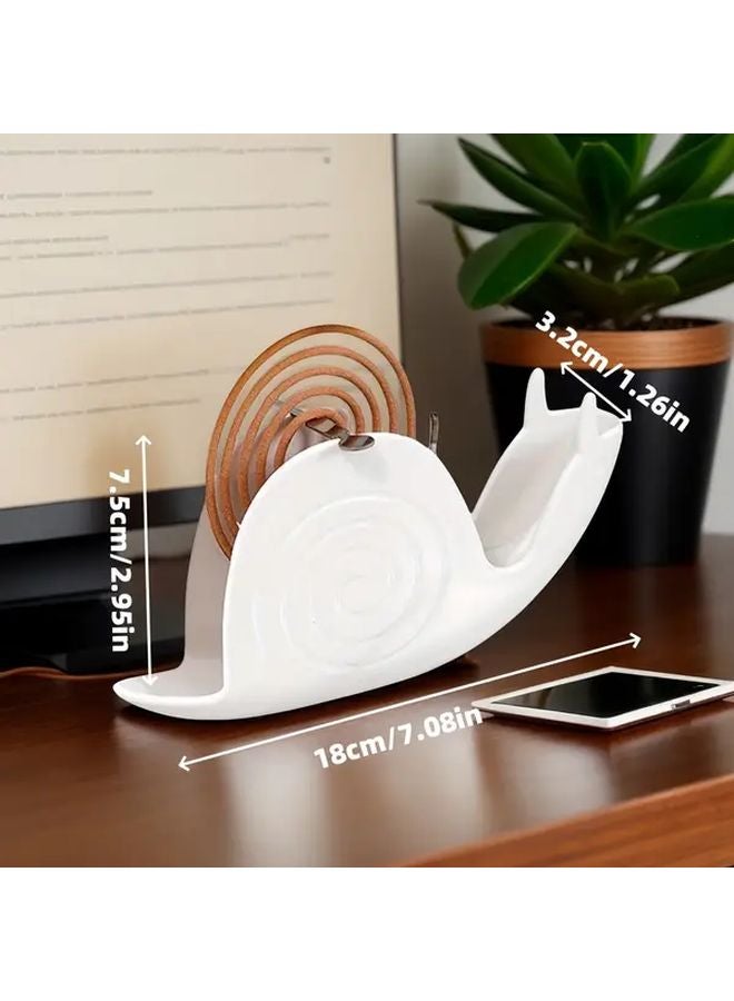 Snail Shaped Mosquito Coil Holder With Lid White Black Cute Design Stable For Small Devices - Image 5
