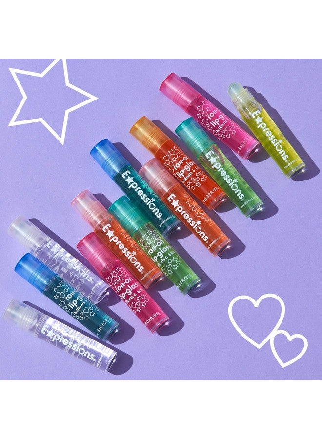 Expressions Girl Expressions 12pc Roll On Lip Gloss Set with Carrying Case, Glossy Lip Make-up for Kids and Teens - Fruity Flavors, Non Toxic, Kid Friendly, Party Gift, Best Friends - Image 5