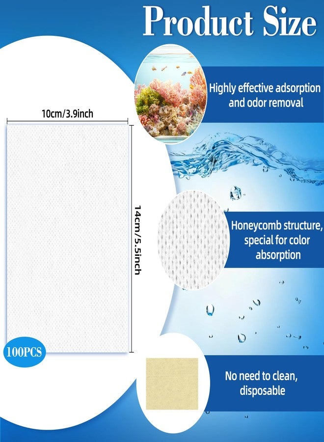 Rainflow 100PCS Aquarium Filter Pad Color Absorbing Sheets - Aquarium Filter Media Remove Driftwood Tannins, Remove Yellow Water, Filter Floss Pond Filter Media for Aquarium, Freshwater and Saltwater - Image 2