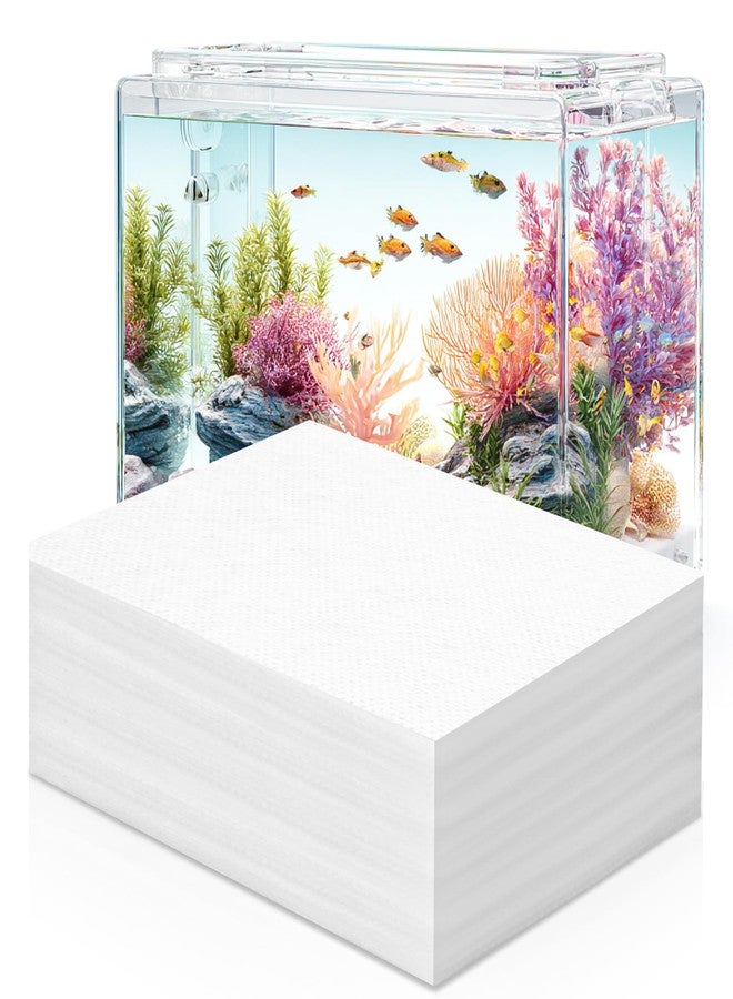 Rainflow 100PCS Aquarium Filter Pad Color Absorbing Sheets - Aquarium Filter Media Remove Driftwood Tannins, Remove Yellow Water, Filter Floss Pond Filter Media for Aquarium, Freshwater and Saltwater - Image 1