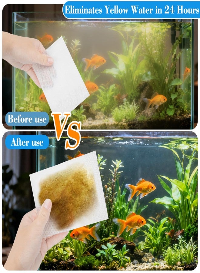 Rainflow 100PCS Aquarium Filter Pad Color Absorbing Sheets - Aquarium Filter Media Remove Driftwood Tannins, Remove Yellow Water, Filter Floss Pond Filter Media for Aquarium, Freshwater and Saltwater - Image 4