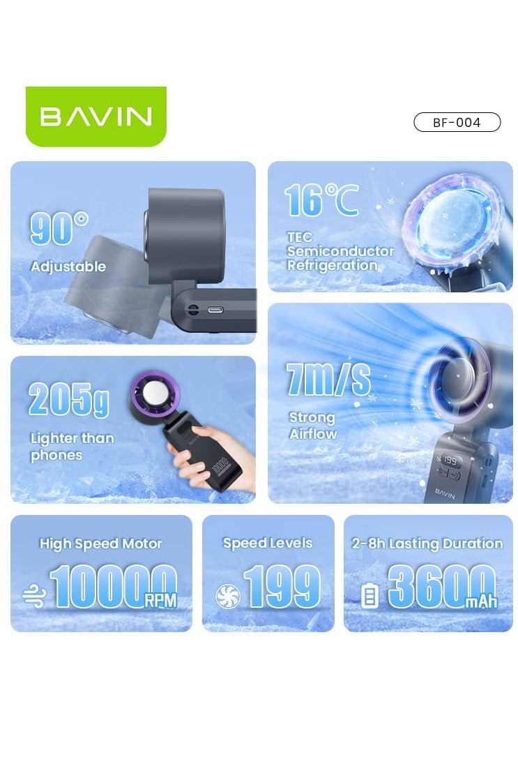 Bavin Foldable Mini Turbo Refrigeration Cooling & Rechargeable Fan and Handheld - Image 4
