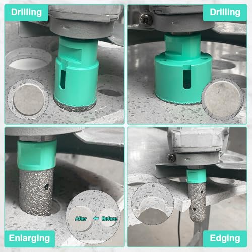 LEKOMESH Diamond Core Drill Bits Set 6pcs Tile Hole Saw Kit for Porcelain Tile Ceramic Marble Brick Concrete with 5/8-11 Thread(25/35/50/65/75mm+20mm Finger Bit) - Image 4
