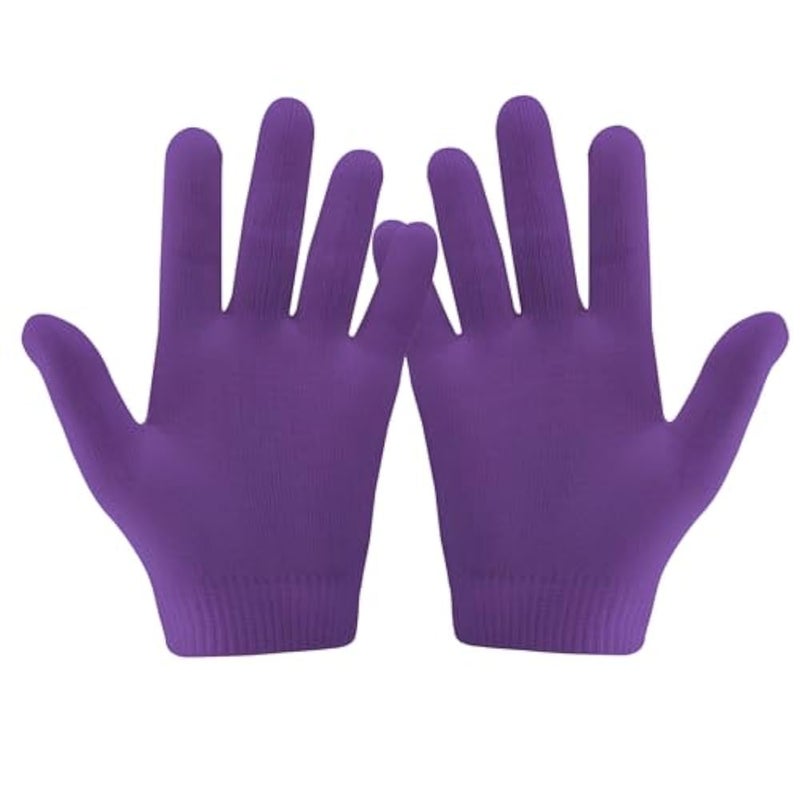 1 Pair Moisturizing Socks and Gloves for Dry and Rough Hands and Feet Treatments, Silicone Gloves and Socks for Softening Dry and Cracked Skin Reusable (Purple) - Image 3