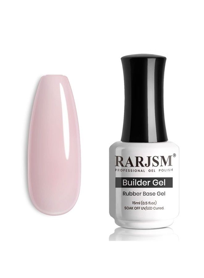 RARJSM Rubber Base Gel Light Pink Sheer Rubber Base Coat Gel Nail Polish Transparente Pink for Nails French Manicure Extend Gel Soak Off UV LED Curing Requires Single Bottle 15ml Salon Home DIY Use - Image 1