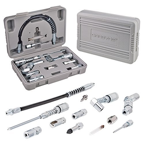 Carbyne 12 Piece Grease Gun Accessory Set | All-in-One Set: Couplers, Nozzles, Adapters and Flex Hose with Durable Storage Case • from a Family-Run Tool Company Based in The U.S.A. - Image 2