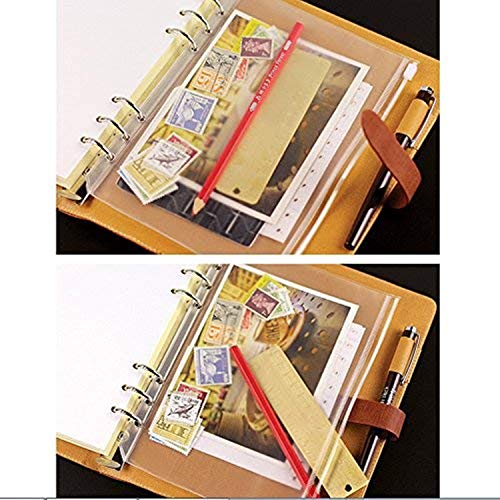 LONG TAO 12 Pcs A5 6 Holes Loose Leaf Notebook Refills Filler Organizer 6 Pcs Zipper Bag and 6 Pcs Business Card Refill Page Included Insert Card Paper Photo Folder Organizer - Image 4