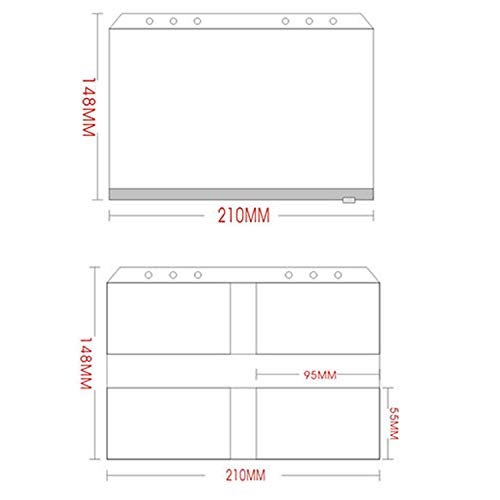 LONG TAO 12 Pcs A5 6 Holes Loose Leaf Notebook Refills Filler Organizer 6 Pcs Zipper Bag and 6 Pcs Business Card Refill Page Included Insert Card Paper Photo Folder Organizer - Image 2