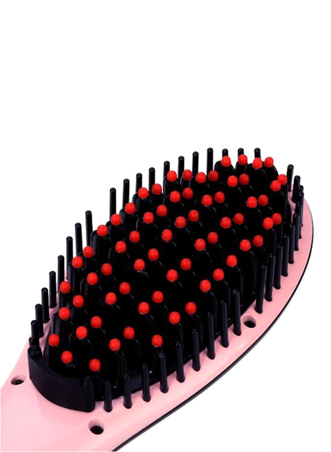 Electric Hair Straightener Brush With LCD Display Pink - Image 3