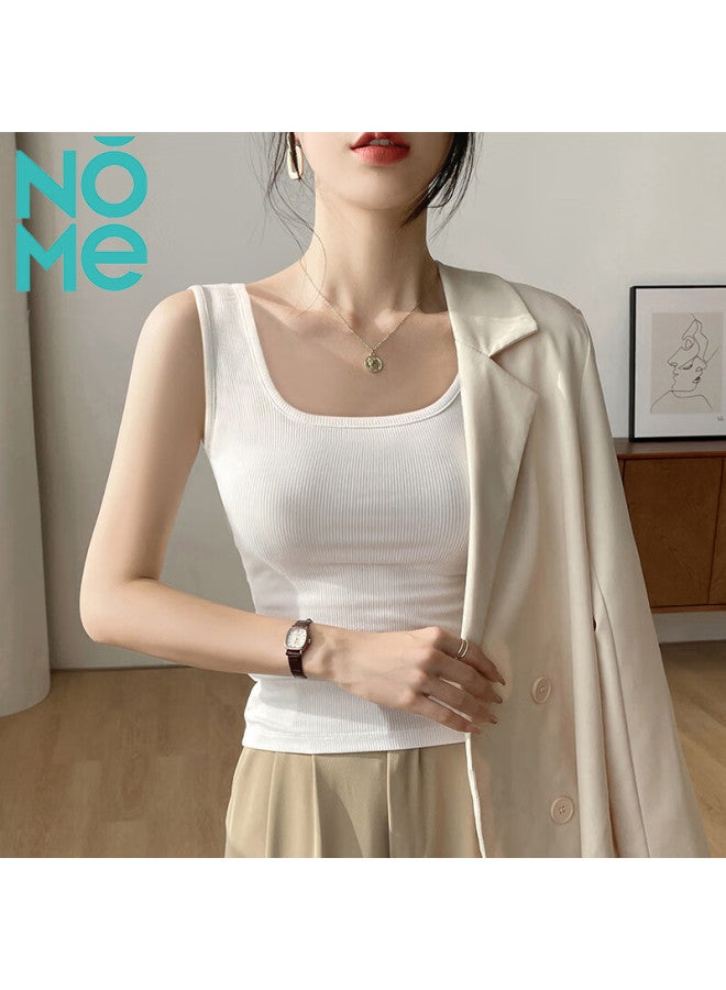 نومي Nome Nome حمالة سباغيتي توب نسائي خريف وشتاء جديد قميص داخلي مضلع أخضر ماتشا 2XL - Image 2