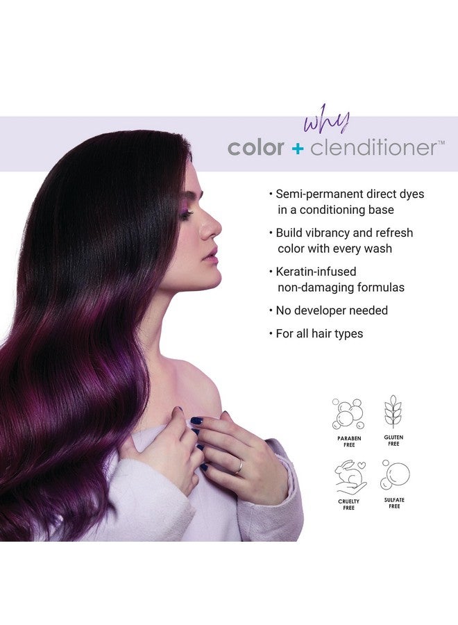 KERACOLOR Clenditioner For Brunettes Purple Dye Semi Permanent Hair Color Depositing Conditioner Crueltyfree 12 Fl Oz (Pack Of 1) - Image 3