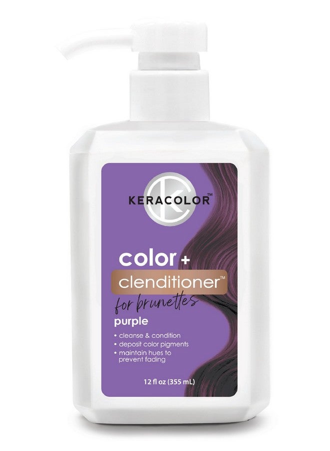 KERACOLOR Clenditioner For Brunettes Purple Dye Semi Permanent Hair Color Depositing Conditioner Crueltyfree 12 Fl Oz (Pack Of 1) - Image 1