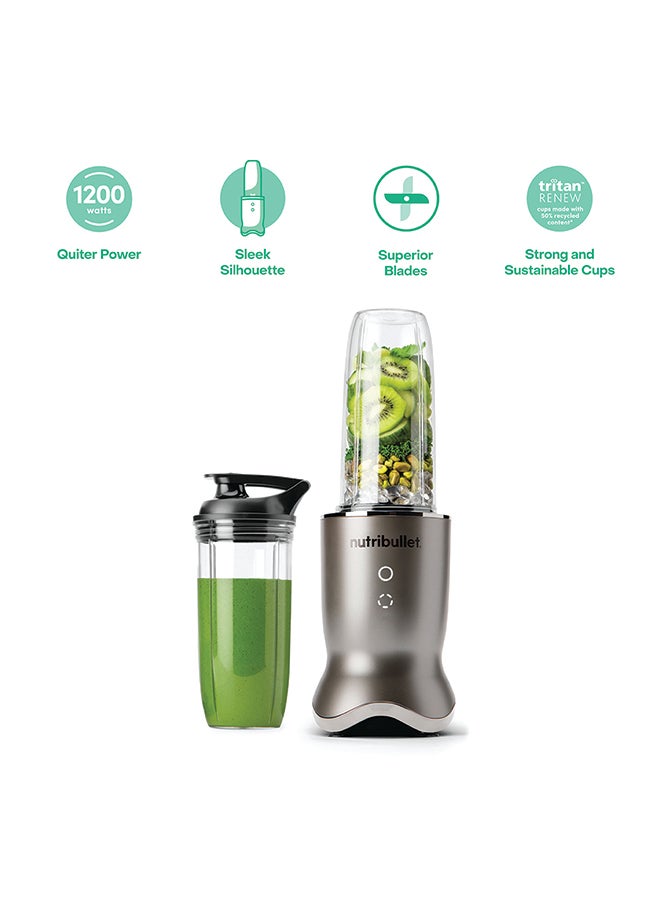 nutribullet Ultra 1200W High-Speed Blender, Multi-Functional, Quiet Motor, Tritan™ Renew Cups, Rapid Extractor Blades, BPA-Free, Shatter-Resistant, Glow Interface, 900 ml,  NBU-500SS, 1-Year Warranty, Stainless Steel 900 ml 1200 W NBU-500SS Silver - Image 1