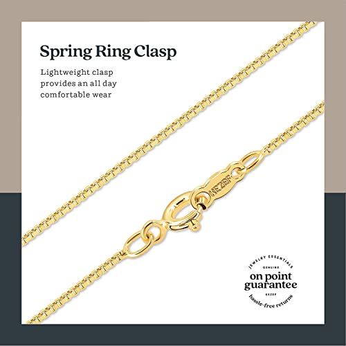 KEZEF 18k Gold Over Sterling Silver 1mm Box Chain Necklace Made in Italy | 925 Sterling Silver Necklace for Women | Rose Gold Chain for Women Men - Image 4