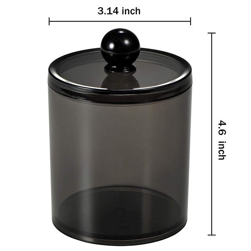 MAMYA Cottonswab Storage Dispenser Clear Cotton Ball Swab Holder CottonEarbud Holder Storage Box Cosmetics Makeup Storage Holder Box for Women Organizer Container with LidBlackPack of 6 - Image 3