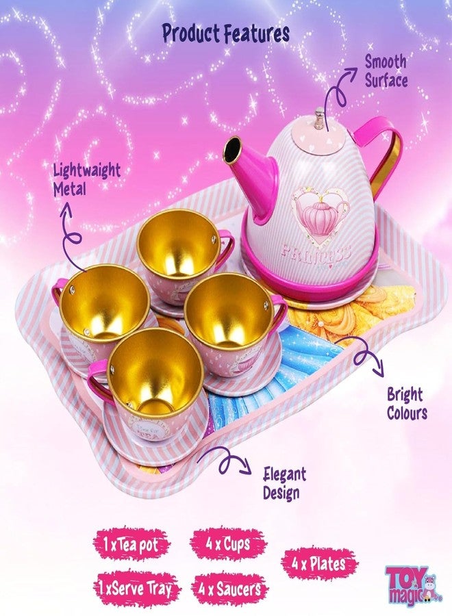 GRAPHENE Princess Pretend Play Tea Party Set for Kids – 14-Piece Kitchen Toy for Girls & Boys Ages 3-6 Fun & Safe Tea Time Role Play Gift for Toddlers & Preschoolers - Image 4