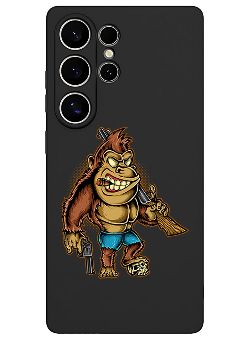 Theodor Protective Slim Fit Case Liquid Silicone Cover with Full Body Protection Anti-Scratch Shockproof Case For Samsung Galaxy S25 Ultra (Black) - Killer kong - Image 1