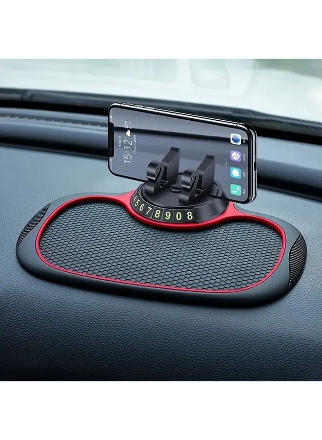 Black 360 Rotating Car Dashboard Phone Mount Mat Anti Slip Adjustable Universal Holder - Image 1