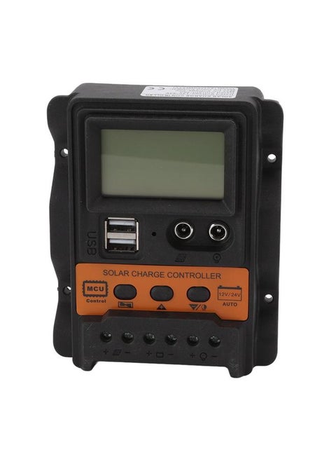 12V 24V Dual USB Solar Charge Controller PWM Photovoltaic Solar Panel Charge Regulator with LCD Display 10A