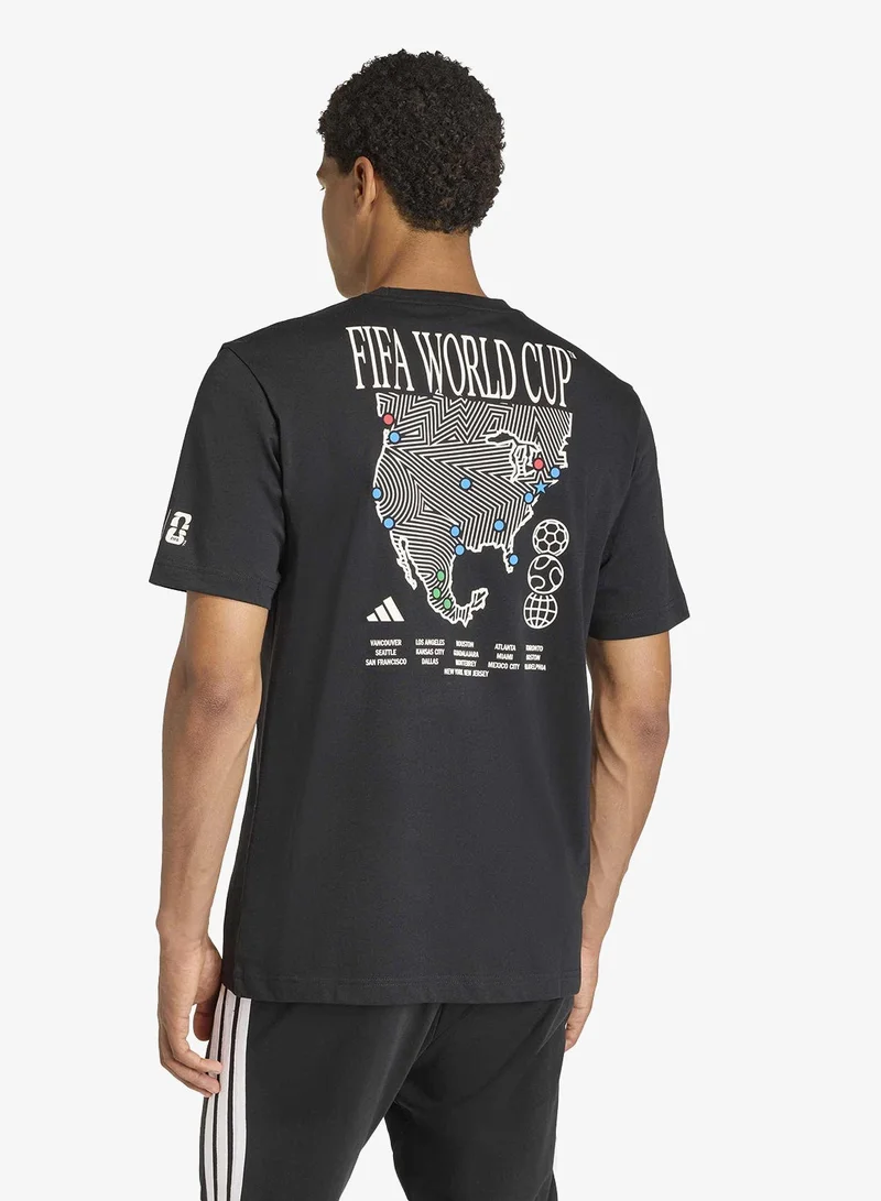اديداس تيشيرت برسومات خريطة كأس العالم فيفا