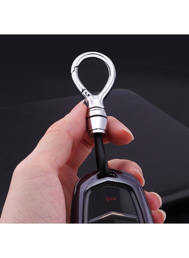 DiGallen Digalun Creative Car Key Chain Lanyard, Metal Car Pendant Keyring, Men's, Suitable For Geely, Bmw, Land Rover, Nissan, Buick, Haval, Mazda, Byd, Circular Ring - Titanium Black - Image 3