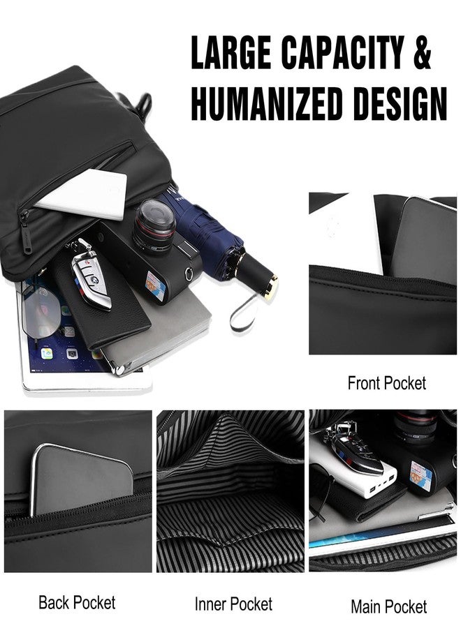FANDARE Stylish Shoulder Bag Men's Bag Crossbody Messenger Bag Briefcases Small Sling bag for Men for Work Professional Business Office Travel Satchel Bag Black Green - Image 4