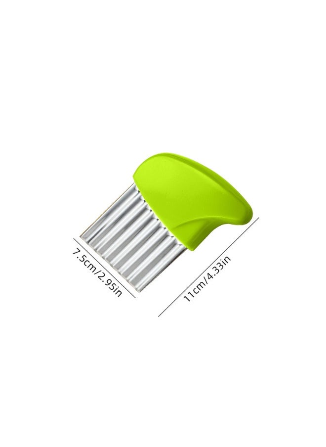 NIBEMINENT Stainless Steel Potato Wavy Cutter Kitchen Gadget Straight potato cutting (430 + PP)  - Image 3