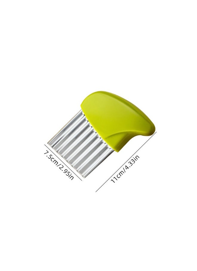 NIBEMINENT Stainless Steel Potato Wavy Cutter Kitchen Gadget Straight potato cutting (430 + PP)  - Image 2