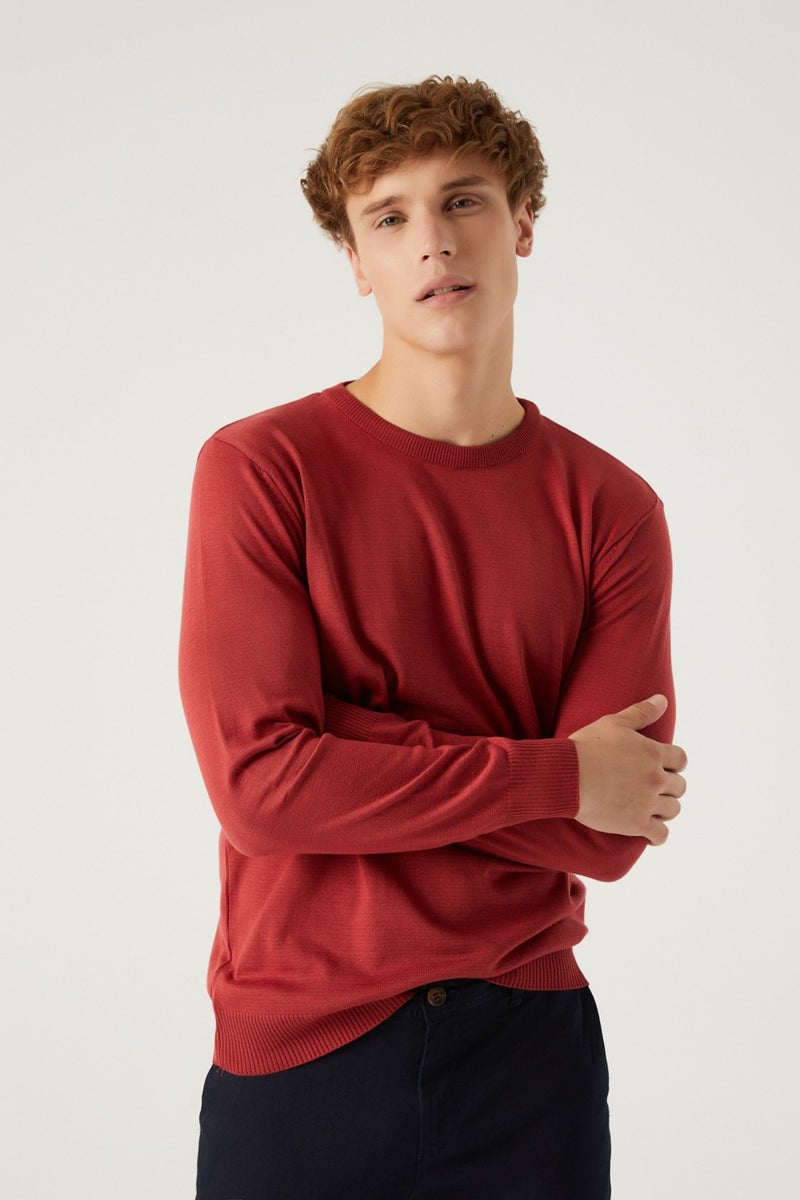 D'S DAMAT Regular Fit Pomegranate Flower Cotton Blend Knitwear Sweater 5HF06ORT12004  - Image 1