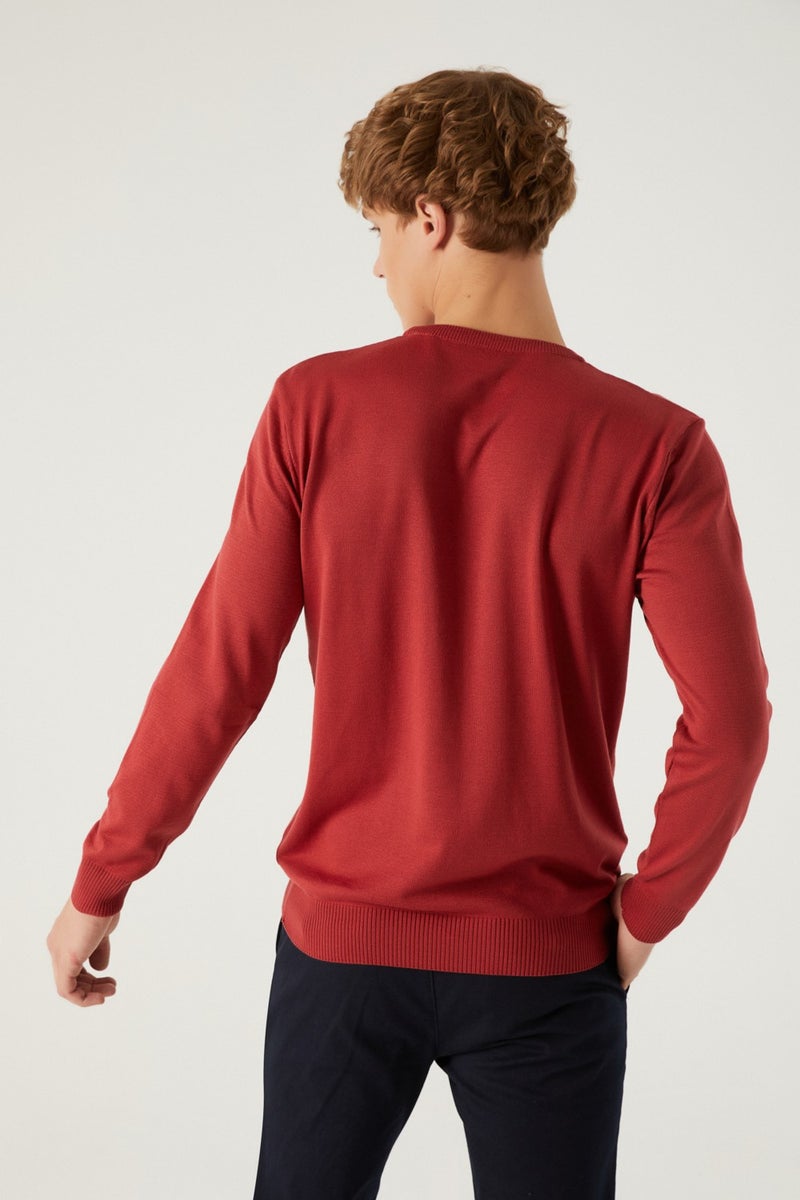 D'S DAMAT Regular Fit Pomegranate Flower Cotton Blend Knitwear Sweater 5HF06ORT12004  - Image 3