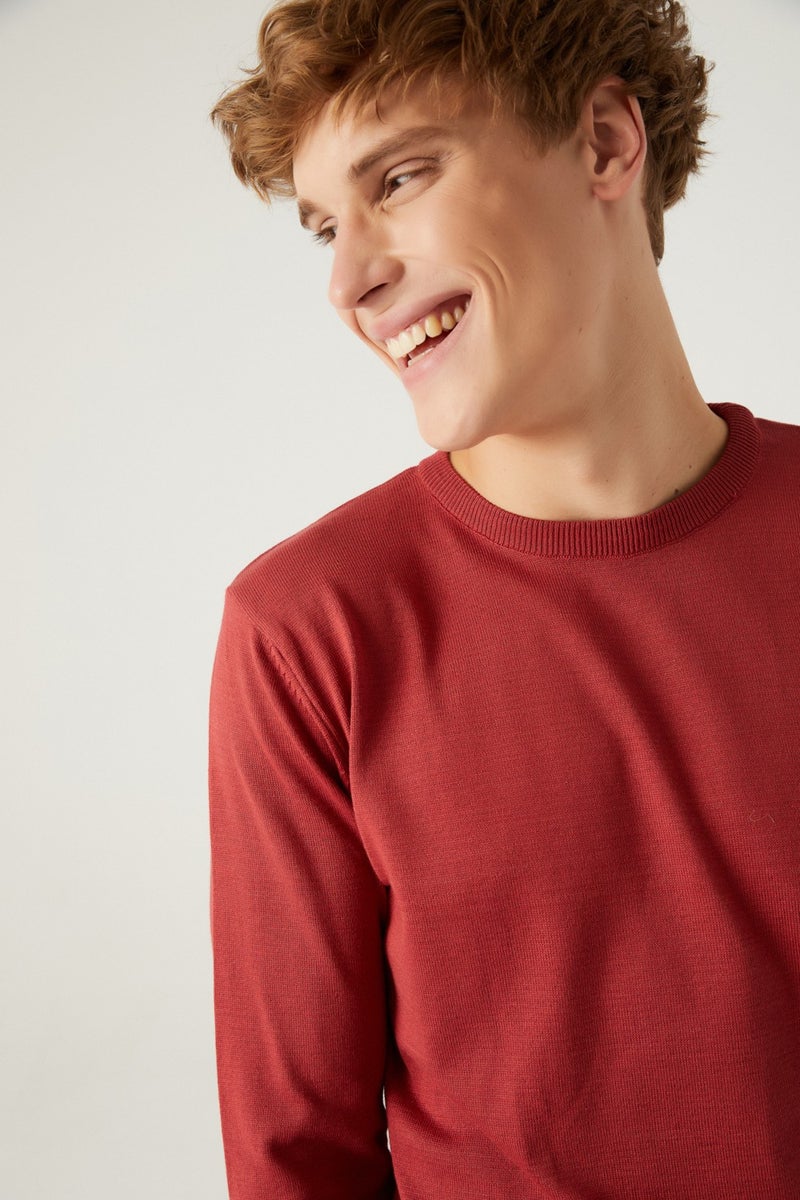 D'S DAMAT Regular Fit Pomegranate Flower Cotton Blend Knitwear Sweater 5HF06ORT12004  - Image 4
