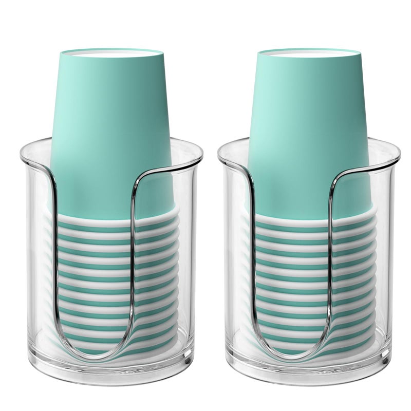 BYAWAY Bathroom Cup Dispenser 5 oz Countertop2 Pack Mouthwash Cup Holder for BathroomPC Small Disposable Cup Holder for 5oz Paper Cups and Mouthwash Cups