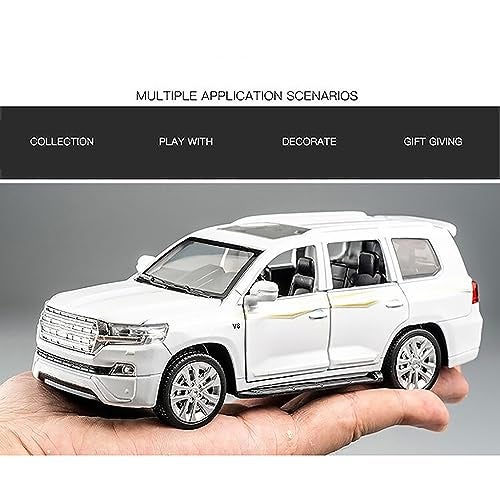 DEUSON ECOM 1:32 Scale Land Cruiser Toy Car for Kids Diecast Metal Model Toy Cars with Light Sound Pullback with Openable Door Car, Blue - Image 3