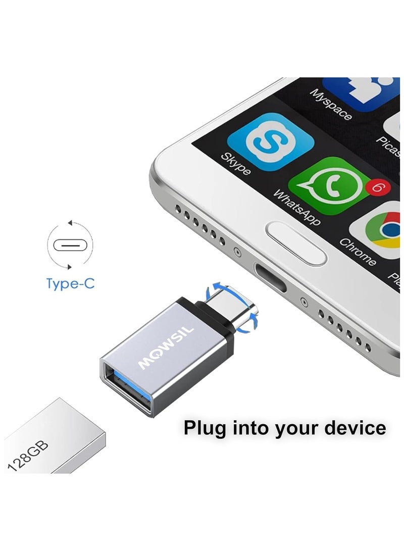 MOWSIL USB-C to USB 2 Port 3.0 Adapter, Type C Male to Type A Female Converter Compatible 2021-2016 MacBook Pro, New iPad Pro/Mac Air/Surface, Phone/Tablet, Grey color - Image 4