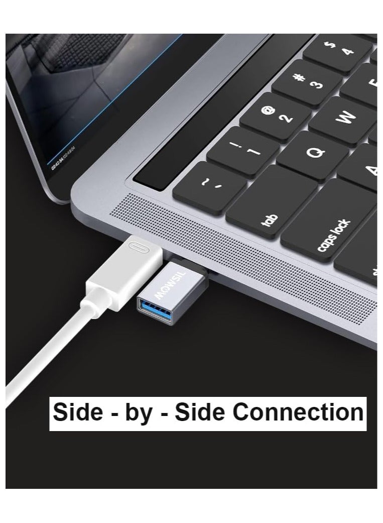 MOWSIL USB-C to USB 2 Port 3.0 Adapter, Type C Male to Type A Female Converter Compatible 2021-2016 MacBook Pro, New iPad Pro/Mac Air/Surface, Phone/Tablet, Grey color - Image 2