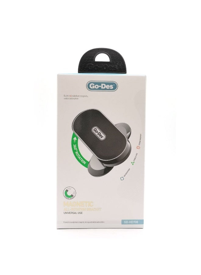 جو-ديز حامل هاتف مغناطيسي GD-HD708 - دوران 360 درجة، قبضة مغناطيسية قوية 8X، تثبيت على لوحة القيادة، حامل جوال عالمي للسيارة/المنزل/المكتب - GD-HD708 - Image 2