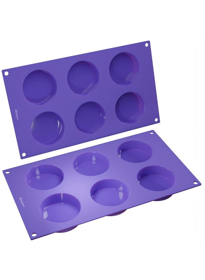 Bakerpan Silicone 2 1/2 Inch Round Disc Mold For Tarts Mini Cakes Desserts 6 Cavities Pan Set Of 2 - Image 4