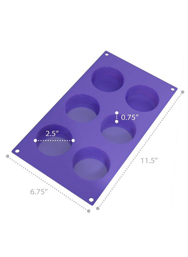 Bakerpan Silicone 2 1/2 Inch Round Disc Mold For Tarts Mini Cakes Desserts 6 Cavities Pan Set Of 2 - Image 5