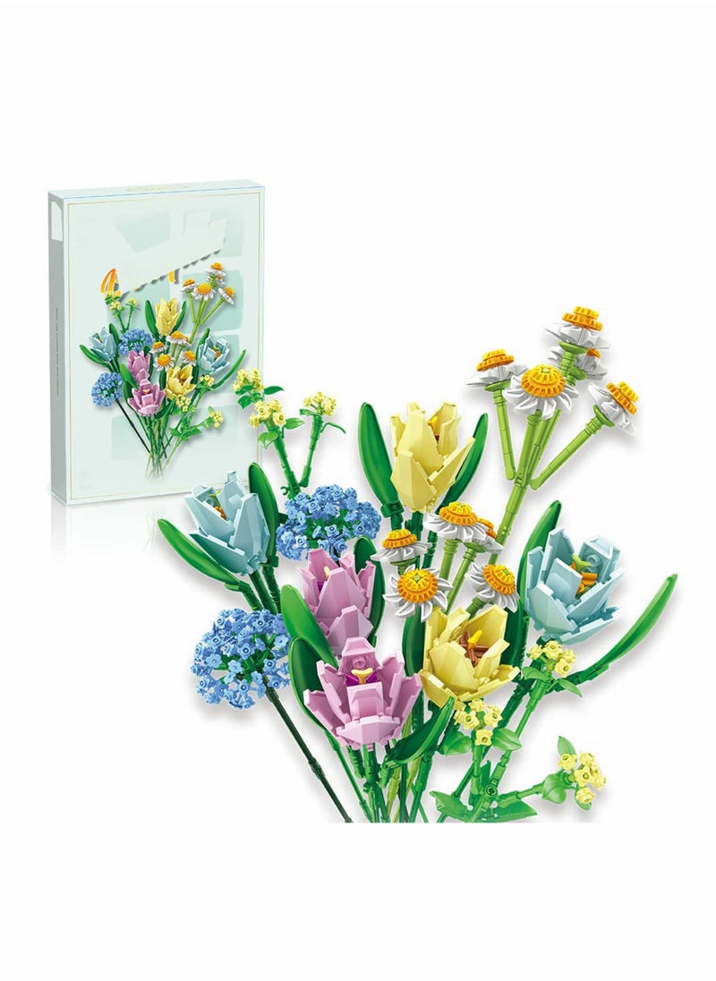 Excefore - Flower Bouquet Building Kit Tulips Blocks Sets Botanical Collection Creative Project for Adult Home Decoration Compatible with Lego - Image 1