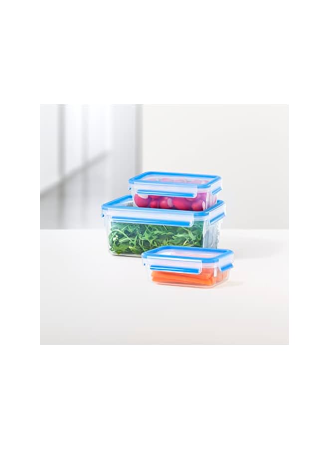 IAF K3028912 Masterseal Safe Food Container 3-piece Set (0.55 liter, 1.0 liter, 2.3 liter), Clear - Image 2