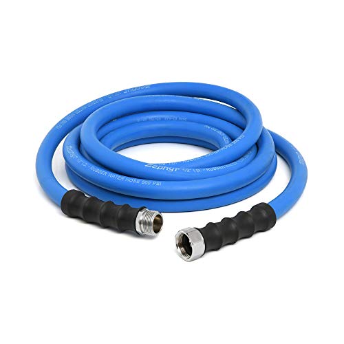 Zephyr Ultra-Performance Rubber Garden Hose - 1/2" x 15' (4.57m) w/ 10 year Warranty - With Brass End-fittings, Blue - Image 3