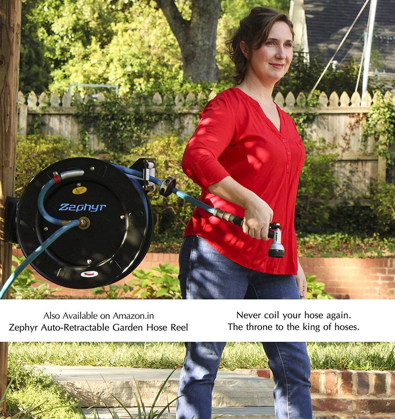 Zephyr Ultra-Performance Rubber Garden Hose - 1/2" x 15' (4.57m) w/ 10 year Warranty - With Brass End-fittings, Blue - Image 5