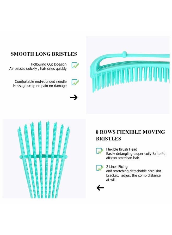 URTHEONE Detangling Hair Brush,Hair Detangler Brush and Wide Tooth Comb Set for Black Natural Curly Wet Dry Thick Straight Long Hair, Afro American Type 3a-4c, Comfortable Grip,Easy to Clean, Durable - Image 2