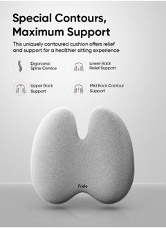 Frido Frido Ultimate Pro Back Support (High Density) For Chair, Orthopedic Backrest Cushion For Lumbar&Posture Support, Helps In Back Pain Relief,Proprietary Hi-Per Foam Pillow With Adjustable Straps, Grey  - Image 4